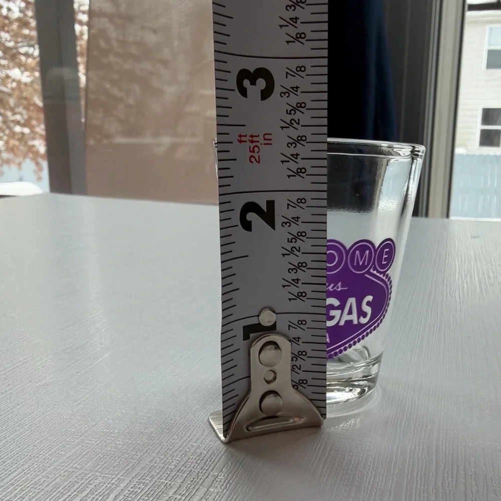 VTG‎ Welcome to Fabulous Las Vegas Nevada clear purple shot glass 2.5”